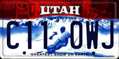 UT license plate C110WJ