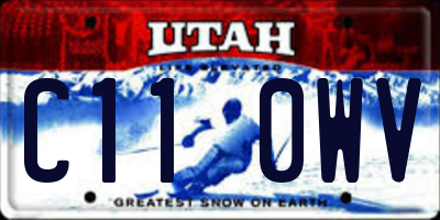UT license plate C110WV