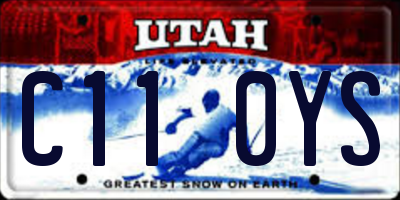 UT license plate C110YS