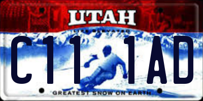 UT license plate C111AD