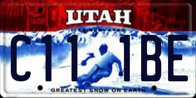UT license plate C111BE