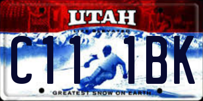UT license plate C111BK