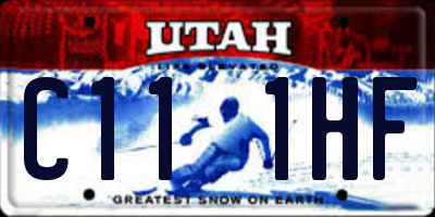 UT license plate C111HF