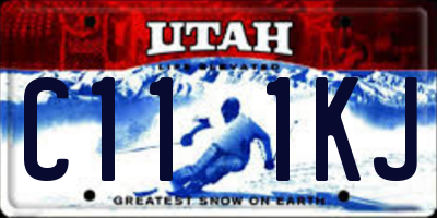 UT license plate C111KJ