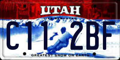 UT license plate C112BF