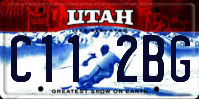 UT license plate C112BG