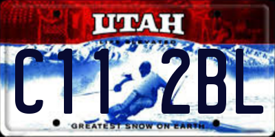 UT license plate C112BL
