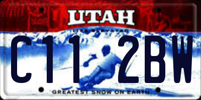UT license plate C112BW