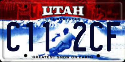 UT license plate C112CF