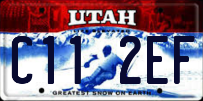 UT license plate C112EF