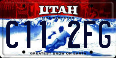 UT license plate C112FG