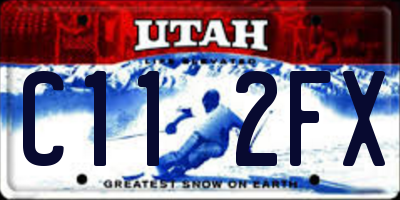 UT license plate C112FX
