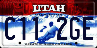 UT license plate C112GE