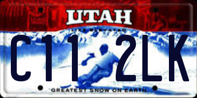 UT license plate C112LK