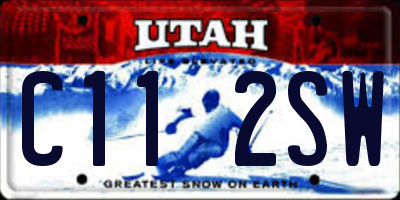UT license plate C112SW