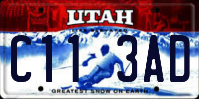 UT license plate C113AD