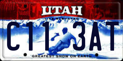 UT license plate C113AT