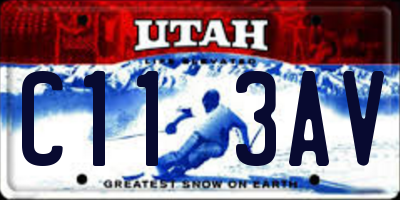 UT license plate C113AV