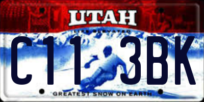 UT license plate C113BK