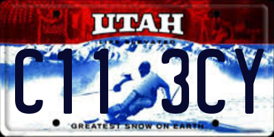 UT license plate C113CY