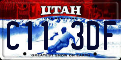 UT license plate C113DF