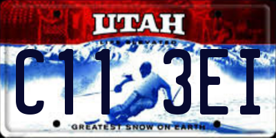 UT license plate C113EI