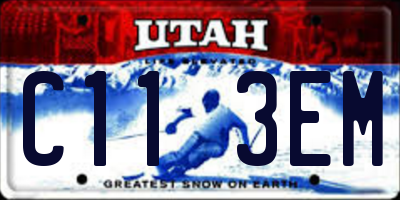 UT license plate C113EM