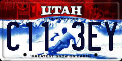 UT license plate C113EY