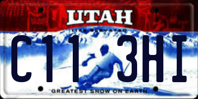 UT license plate C113HI