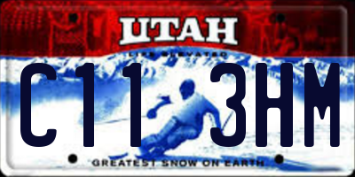 UT license plate C113HM