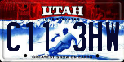 UT license plate C113HW