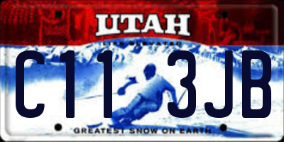 UT license plate C113JB