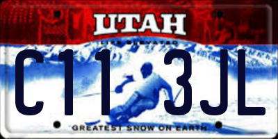 UT license plate C113JL