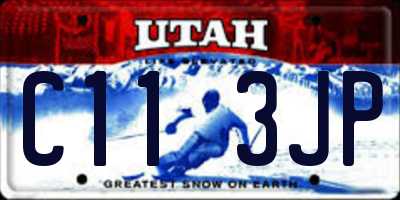 UT license plate C113JP