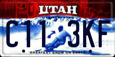 UT license plate C113KF