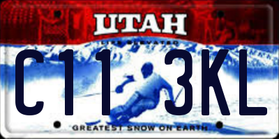 UT license plate C113KL