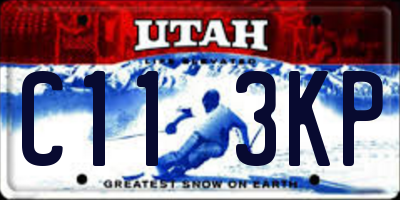 UT license plate C113KP