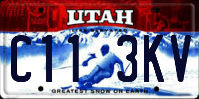 UT license plate C113KV