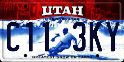 UT license plate C113KY