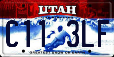 UT license plate C113LF