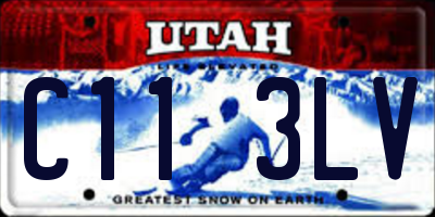 UT license plate C113LV