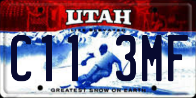 UT license plate C113MF