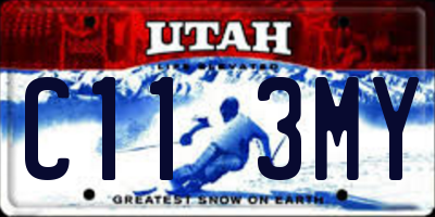 UT license plate C113MY
