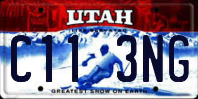 UT license plate C113NG