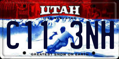 UT license plate C113NH
