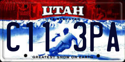UT license plate C113PA