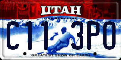 UT license plate C113PO