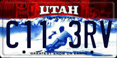 UT license plate C113RV