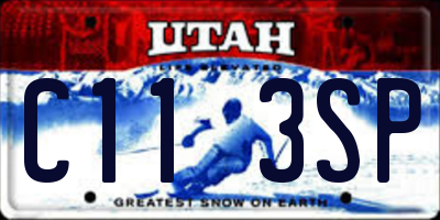 UT license plate C113SP