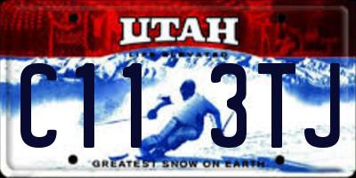 UT license plate C113TJ